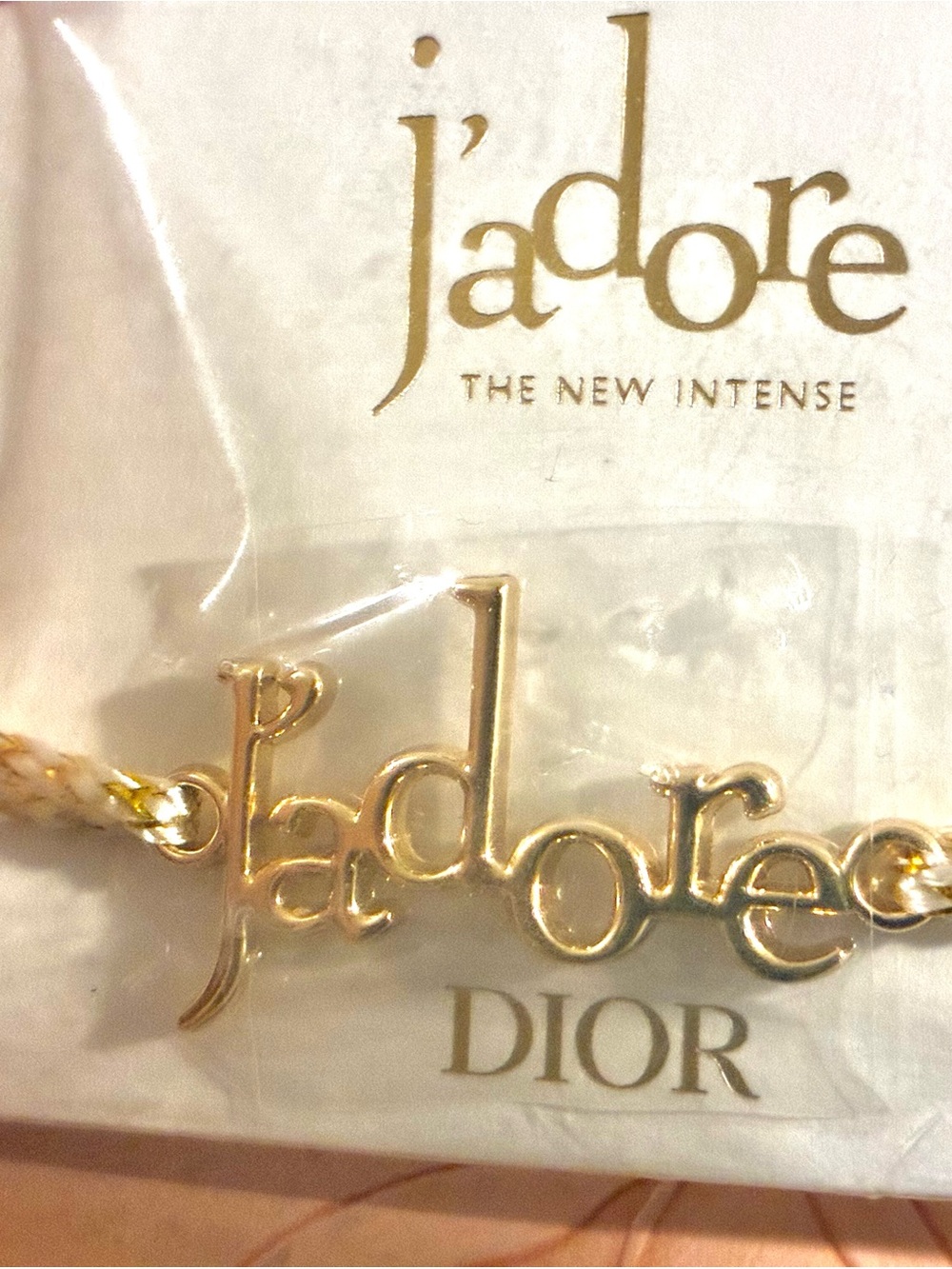 Rare!Stunning Dior Gold and Cream 'J'adore' Braided Cord Bracelet - Picture 6 of 10